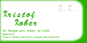 kristof kober business card