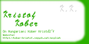 kristof kober business card